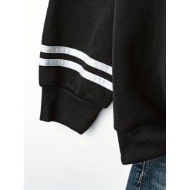 Plus Size, Women's Plus Size Long Sleeve Sweatshirt - Religious Christmas Graphic 