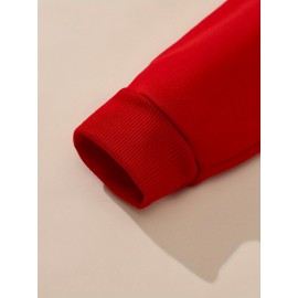 Plus Size Cozy Chic Letter Print Drawstring Hoodie - Soft Warm Fleece Lined Long Sleeve Sweatshirt with Relaxed Fit for Fall & Winter - Women's Comfortable Casual Wear for Everyday