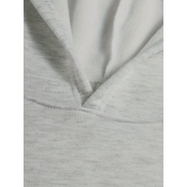 Calvin s Plus Size Oversized Hooded Sweatshirt - Light Grey with Black Letter 'C' & Golden Stripes Print, Cozy Fleece Pullover with Pockets, Women's Autumn Winter Casual Clothing, Autumn Winter Apparel, Comfortable Sweatshirt