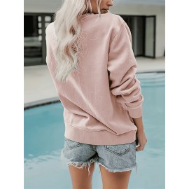 [Polyester Floral Grandma Sweatshirt] Polyester 100% Floral Grandma Graphic Pullover Sweatshirt - Plus Size, Crew Neck, Slight Stretch, Casual Sportswear for Fall/Winter - 260g/m²