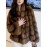 Women'S Elegant Faux Fur Coat - Ultra-Soft Plush Winter Jacket with Contrast Trim, Long Sleeves & Flared Hem, Loose Fit for Casual & Formal Occasions, Fall/Winter Fashion Essential, Winter Outerwear, Sophisticated Style, Luxurious Texture