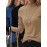 Plus Size - Plus Size - Women'S Plus Size Casual High Neck Long Sleeve Top Set - 3pcs, Solid Color, Medium Stretch, Vacation Style, Fall/Winter Collection, Casual Attire|Vacation Style|Stretchy Fabric